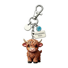 Schattige koe charme sleutelhanger met sterke clip,-Stijl12