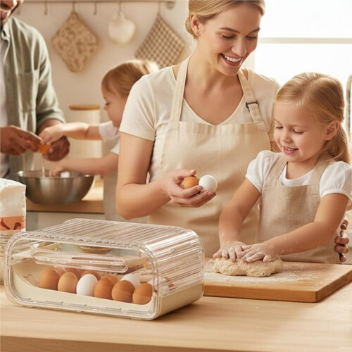 Egg Rack 2-Layer Automatic Rolling Storage Box, Made of PP Material, Stable Rolling Egg Box for Household Kitchen Use 2