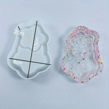 (Star) Double Heart Shape Tray Resin Mold Cloud Coaster Silicone Molds DIY Five-pointed Star Epoxy Resin Storage Dish Plate Mould