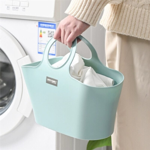 1set Portable Plastic Bathing Basket Bathroom Storage Student Dormitory Shower Organizer Handheld Laundry Hamper 1