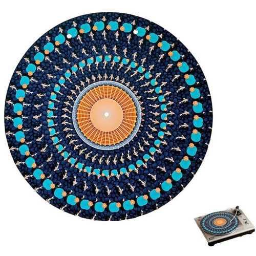 Tapete para Toca-Discos de 30 cm (12 Polegadas) com Efeito Visual Antiderrapante em Feltro, Ideal para DJs e Amantes da Música. 2
