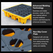 Spill Tray for Chemicals - Resistant, Stackable Design with Removable Grid, Ideal for Industrial and Laboratory Use