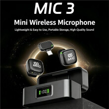 Draadloze Dasspeldmicrofoon, AI-Ruisonderdrukking, Digitaal Display, Clip- Dasspeldmicrofoon voor Streaming en Vlogopnames