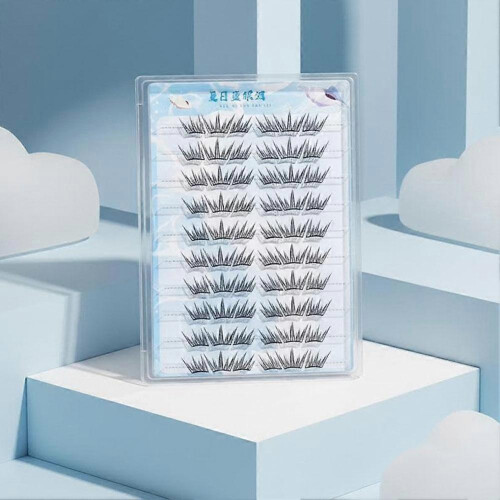 Reusable 10-Row Glue-Free False Eyelashes 60 Clusters Self-Adhesive Natural Look Lightweight Comfortable 1