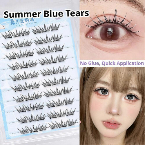Reusable 10-Row Glue-Free False Eyelashes 60 Clusters Self-Adhesive Natural Look Lightweight Comfortable 2