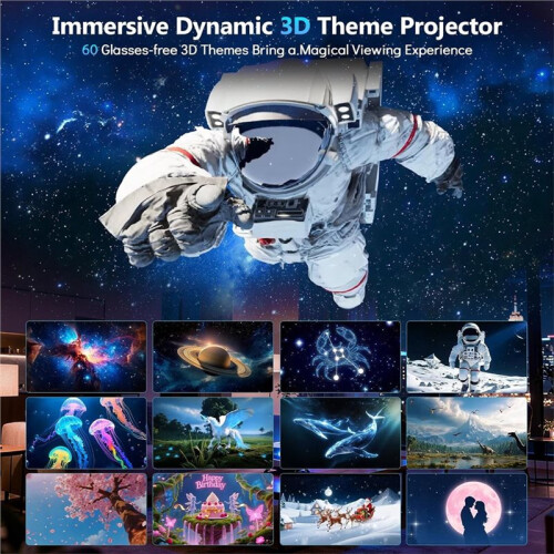 3D  Projector, 60 Scenes Adjustable  Planetarium Projector with  Speaker,for Kids & Adults Eu Plug 2