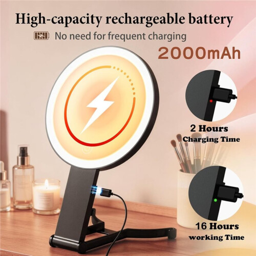 Makeup Mirror with Lights, 20X/1X Double Sided Magnifying Makeup Mirror with 3 Color Lighting and Adjustable Brightness 1
