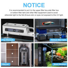 Luce Sommergibile per Acquario da 11W con Timer, Colore Verde Trasparente, Ideale per Laghetti e Piscine, Spina Europea.