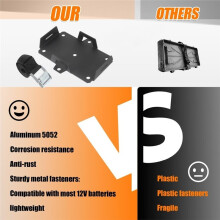 1pack Small Battery Tray Fit 12V-6V/6AH 7AH 8AH 9AH 12AH 15AH Batteries Adjustable Hold Down Strap Battery Mount