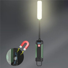 Rechargeable Magnetic Work Light, COB LED Work Lamp with 360 Gooseneck, Hook Flashlight, 5Modes, USB C
