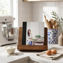 Bellissimo Supporto per Libri di Cucina da Posizionare Sul Piano Della Cucina - Supporto In Legno Massello Facile da Montare - Si Adatta Perfettamente