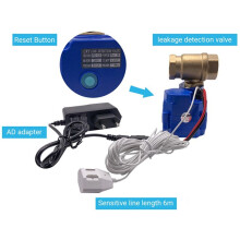 Simple Water Leak Prevention System Form with Brass Valve 3/4" (DN20) and 1pc 6 Meter Water Sensor, for BSP EU PLUG