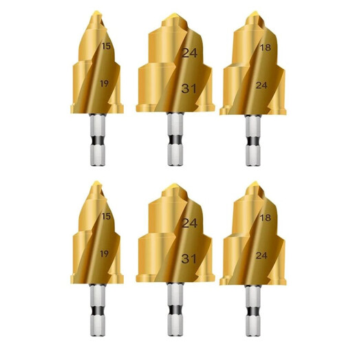 Stepped Drill Bit, Hexagon Shank Water Pipe Connection Tool 20/25/32mm,Full Open Process Hand Tool Wireless Drills
