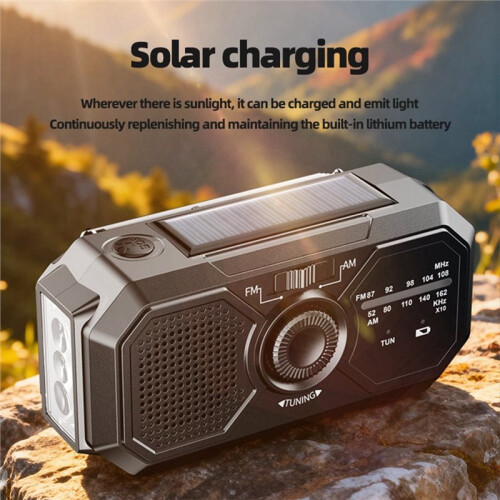 Tragbares Solarradio-Notfallset mit Kurbeldynamo, AM/FM-Radio, Stromausfall-Stromversorgung 1