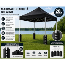 Sac de Lestage pour Tente et Abri, Sac de Lestage Portable de 20 L, Résistant au Vent et à Fixation Murale, Idéal pour les Activités de Plein Air.