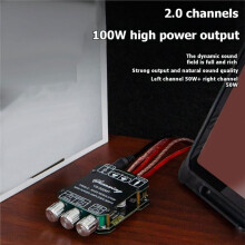 2.0 Audio Amplifier YS-502MT 50W+50W Hi-Fi Stereo Power Amp AUX Input Low Noise Adjustable Treble EQ