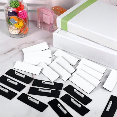 Name Tag Blank Name Badges DIY Blank ID Name Badge with Pin Backing for Workers Students,Personalized Badges Making 2