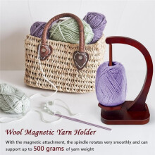 Garnhalter zum Häkeln und Stricken, Garnspinner Aus Holz mit Magnetischem Drehmechanismus und Antirutschpads, Geschenkidee
