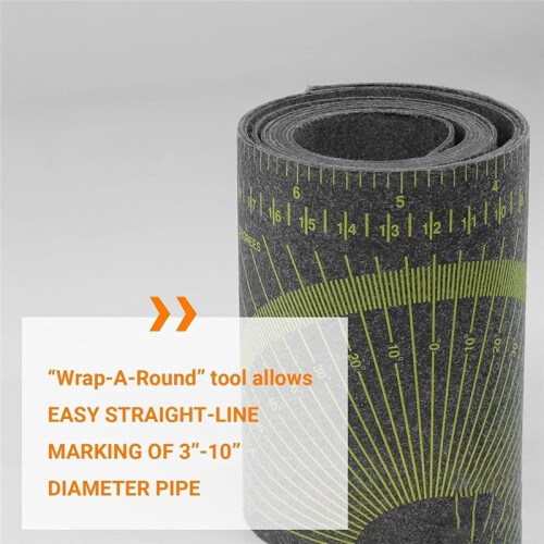 Pipe Wrap Around, Black Pipe Measuring Tool, Flex Angle Measuring and Marking Gauge 4" X 6ft' 2