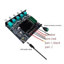 2 X 50W 2.1 Channel Power Amplifier Board, DC12-24V AUX BT5.0 Audio Stereo AMP for DIY Speaker Systems
