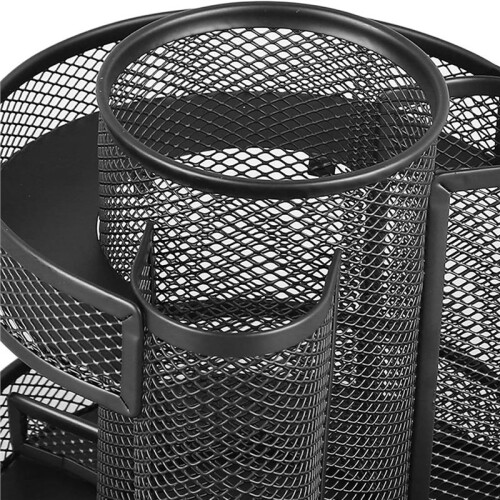 Desk Organizer, Rotating Caddy, Mesh Black - Rotundity Pencil Holder, Teacher 2