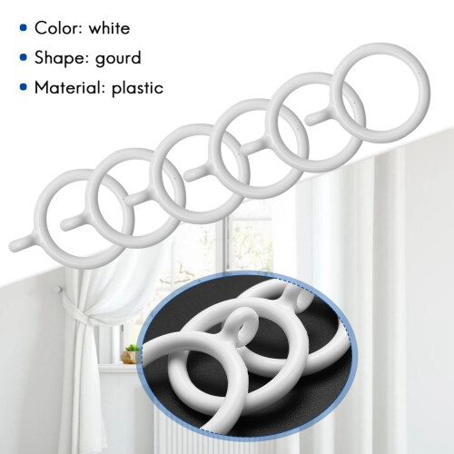 20X White 25Mm Inner Plastic Curtain Rings 2