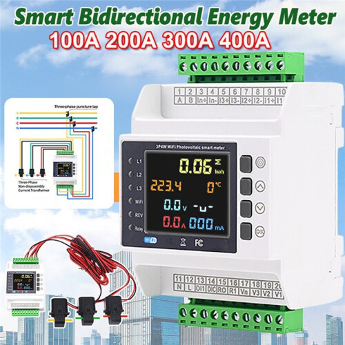 200A WiFi for  Transformer Meter Under Voltage Protector Bidirectional for  Meter for Home Auto 2