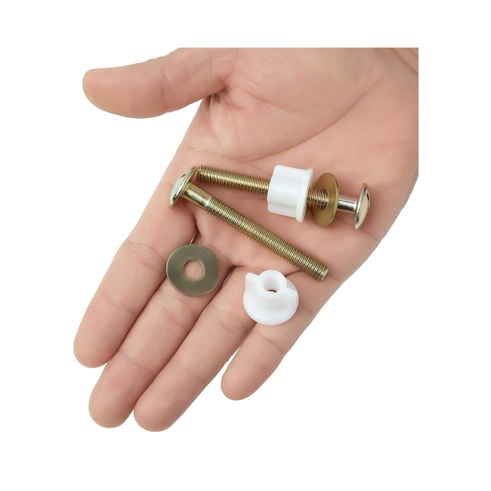 Toilet Screws, Metal Toilet Hinge Bolts And Nuts, Heavy Duty Toilet Fastener With Nuts And Washers, 4Pcs 4713555274623