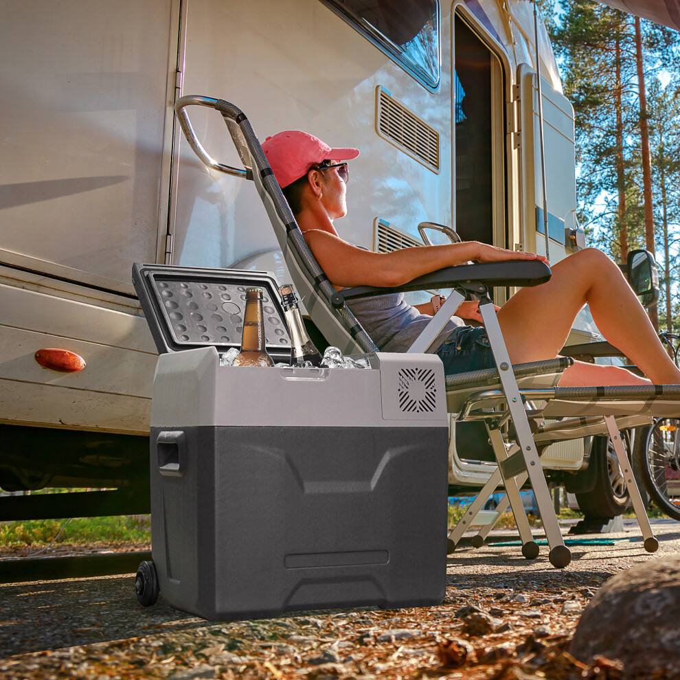 Homcom Car Refrigerator, Portable 12, 24V 50L Fridge Freezer