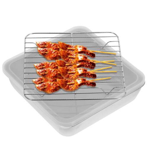 1Ensemble Plateau Cuisson Grill Panier Couvercle Silicone