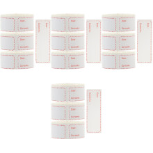12Rouleaux Étiquettes Rouges Adhésives Pour Aliments, Date Et Contenu
