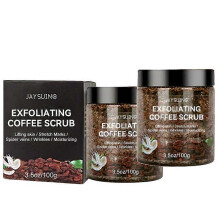 2pc Coffee Beans Body Scrub Natural Anti-Cellulite Detox Exfoliating Brightening Cleaning Dark Spots Removal Fade Melanin Pigmentation Whitening Scrub
