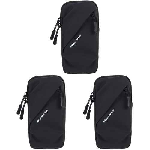 3Pièces Brassard Téléphone Noir Confortable Pour Exercices