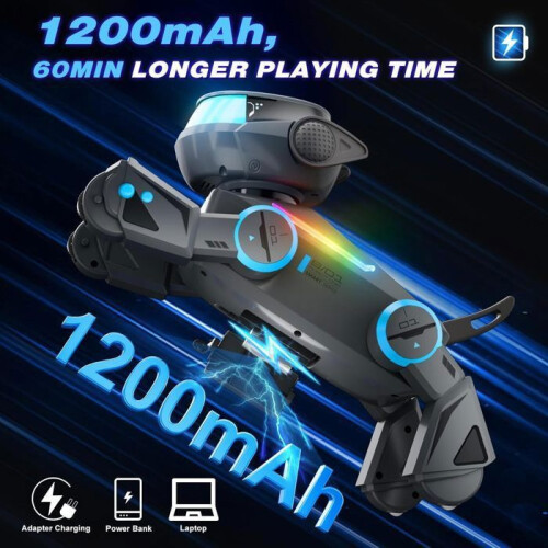 Interactive Bluetooth Robot Dog with Multicolor LED Lights, Programmable STEM Smart Toy for Children Aged 3+, Gray 2