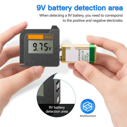 Digital Battery Tester Universal Voltage Detector Suitable for AA AAA 18650 9V Button Battery Battery Checker 2