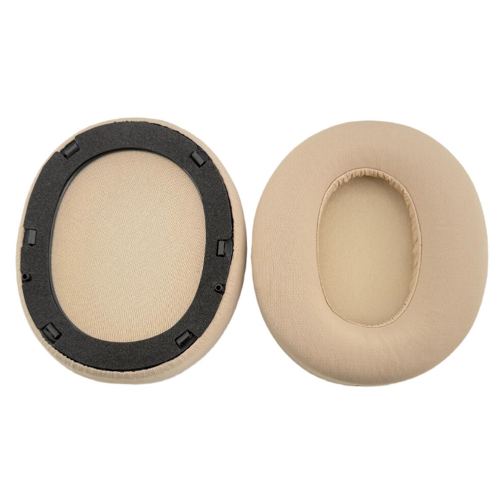 1 Pair Replacement Ice Silk Cloth Earpads Soft Sponge Ear-Khaki 7751001591273
