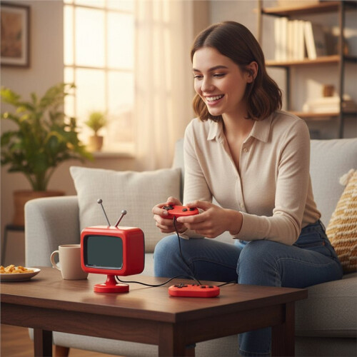 Console per Videogiochi Retrò con 300 Giochi Classici Integrati, 216 Giochi per Giocatore Singolo e 84 Giochi per Due Giocatori, Controller Wireless 2