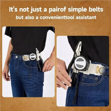Unisex Buckleless Elastic Belt Hook Adjustable Comfortable Invisibility Waist Belt for Daily Carry Jeans Pants D
