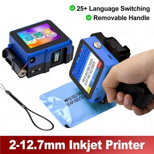 Handheld Inkjetprinter  Draagbare Batchcode Datum Nummer Logo Vervaldatum Labelprinter met 25 Talen Inktlint 2