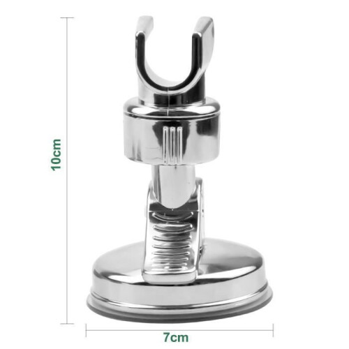 Shower Head Holder with 360 Suction Cup, Adjustable Chrome Silver Wall Mount for Bathroom Use 2