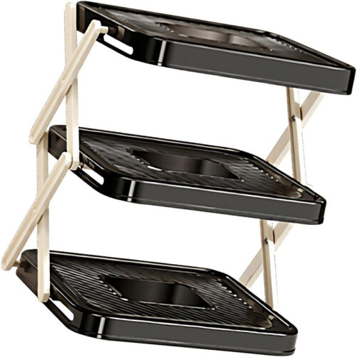 Multi Layer Stackable Plastic Kitchen Shelves for Efficient Food Preparation and Space Saving Storage 1