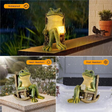 Miniature Frog Garden Statue Halloween Gifts Outdoor Lights Solar Garden Frog Decorations for Patio,Yard,Lawn Ornament