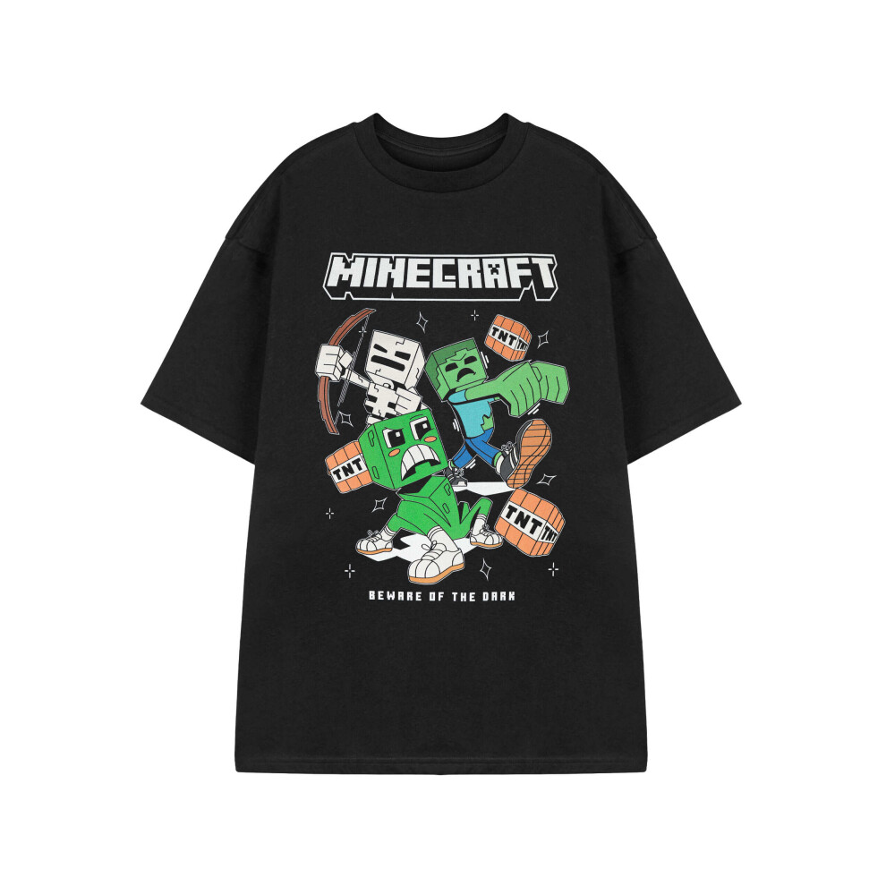 Minecraft (Large) Short Sleeved T-Shirt (Mens ) Black