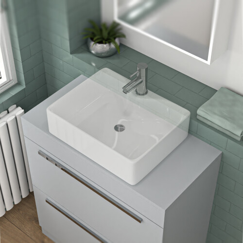 NES Home Nes Home 800mm Grey Moisture Resistant Vanity Cabinet Worktop 1