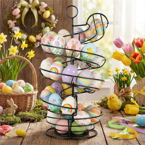 New Kitchen Egg Rack, Spiral Egg Basket Made of Iron for Practical Use, Egg Storage Rack, Household Sorting Rack Storage 1