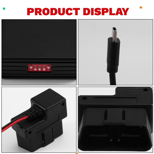 Auto Dash Cam Hardwire Accessoires OBD-2 voor Auto Dash Cam USB / Type-C Interface Parkeer Dash Cam Kabel OBD-2 2