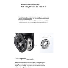 Polia de Engate de 30KN para Resgate, com Rolamento Duplo, Ideal para Içamento, Transporte, Arboricultura e Escalada de Árvores