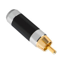 Vergoldeter Kupferstecker, Sound-Video-Stecker,-Schwarz