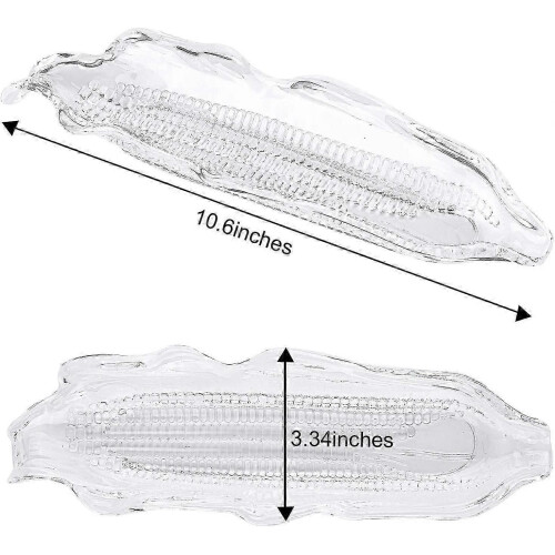 2025 3 Pack Corn Trays Plastic Corn Dishes Service Tray Transparent Cob Dinnerware for Butter Corn 2