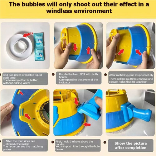 Air Cannon Multi Hole Bubble Blower Handheld Toy for Kids 1